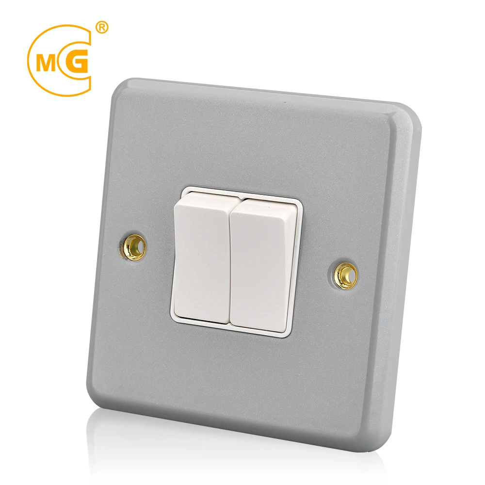 Wall mounted 10A electric plate box metal clad switch