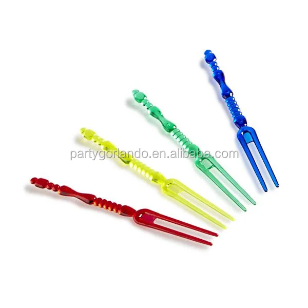 Plastic Party 4.5 inch Mini fruit Fork