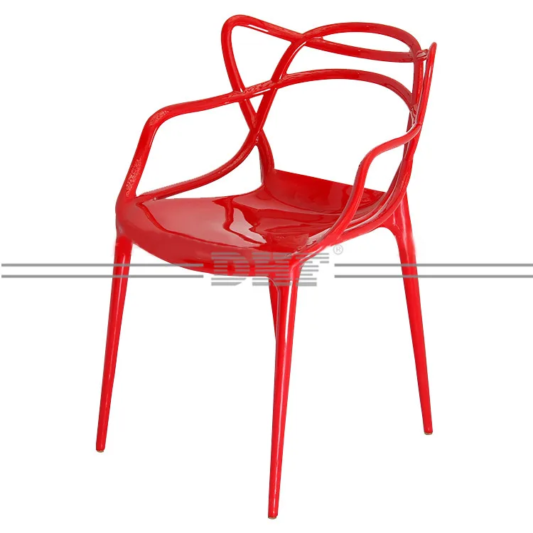Китай Высокое Качество Cruved Линии Руку Геометрия Дизайн Back Polypropylene Новые Красочные Рекламные Кухонный Стул
