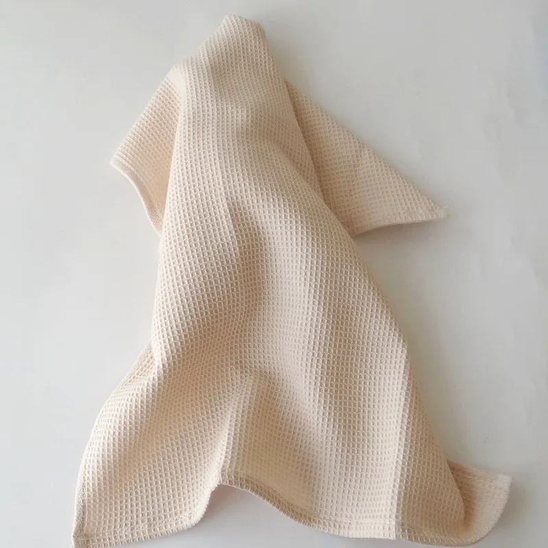 Plain solid color cotton linen waffle kitchen towel