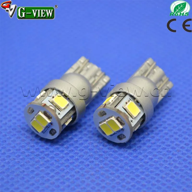Short type auto parts production multicolor T10 2835 chip superbright 6smd car LED