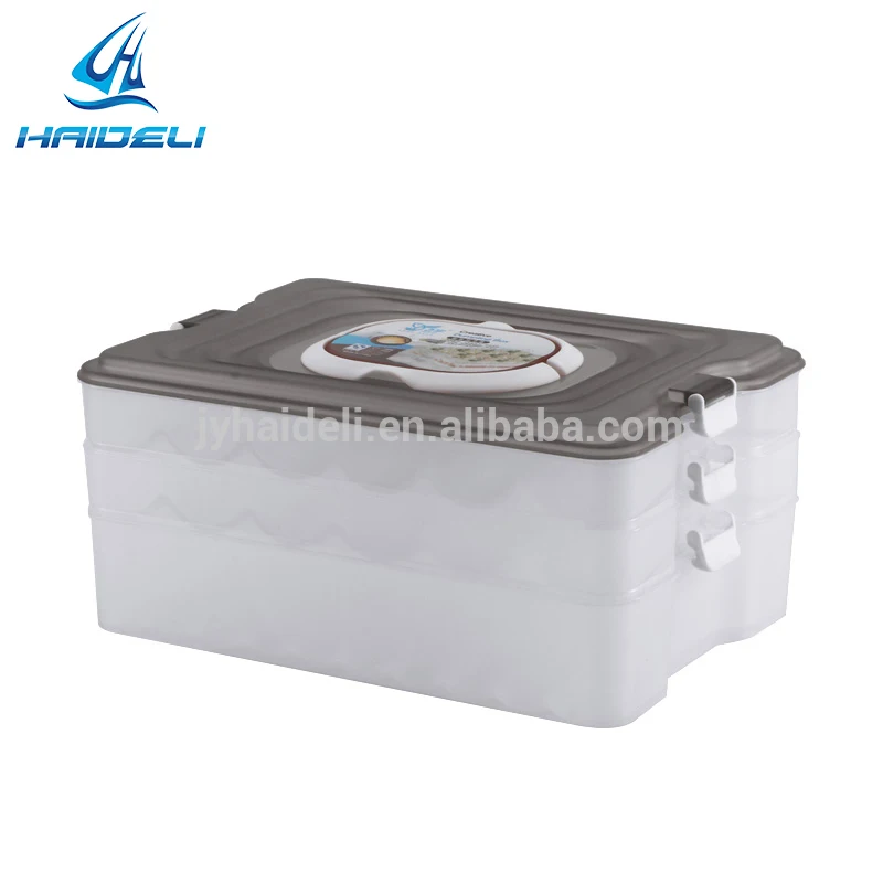 PP plastic transparent superimposed storage freezer 21 pack portable dumpling box