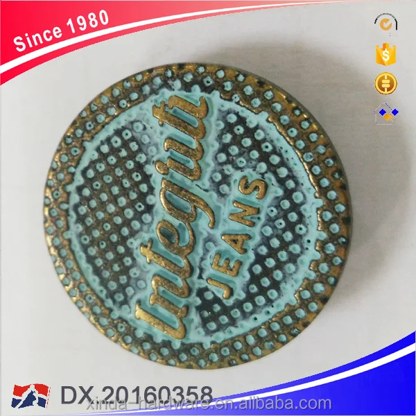 New Design 2019 Metal Jeans Shank Button for Jacket, Customized Size and Color alloy Material Jeanswear Denim Button