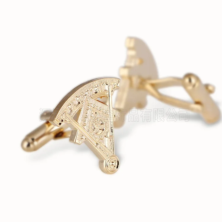 
Wholesale Custom Initial Rhinestone Lawyer Hollow Gold Cufflink 