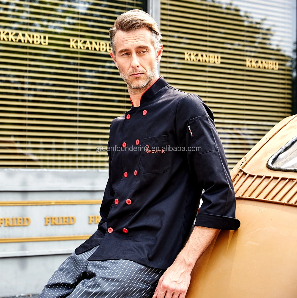 65/35 Poly Cotton Material Long Sleeves Chef Coat Chef Jacket Chef Uniforms Supply