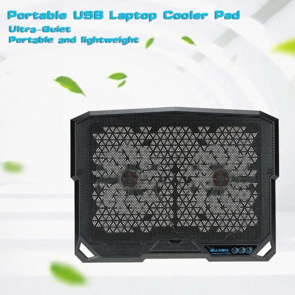  Портативная охлаждающая подставка для ноутбука с USB-портом охлаждающий коврик радиатор скоростью воздушного потока 2 светодиодных вентилятора не более 15 6