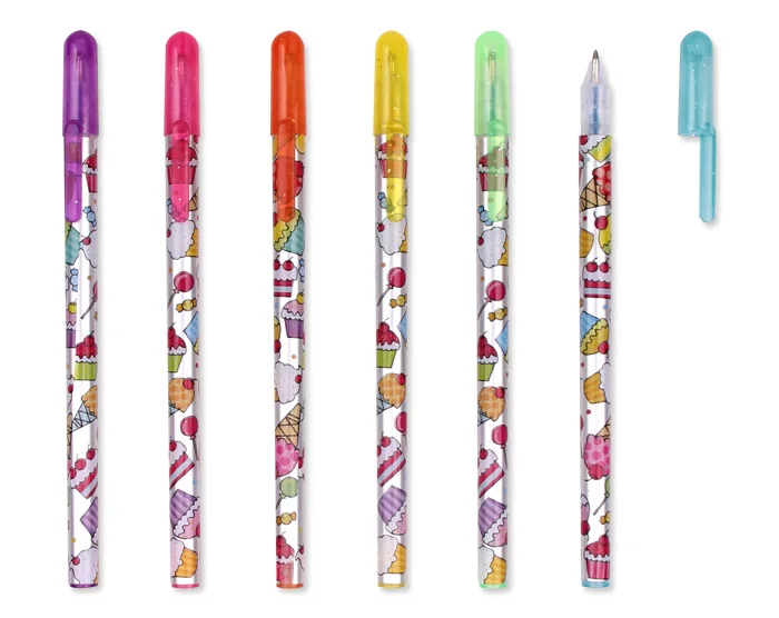 Licheng SLW15 Gel Ink Pen Set, Fancy Neon Scented Glitter Gel Pens Wholesale