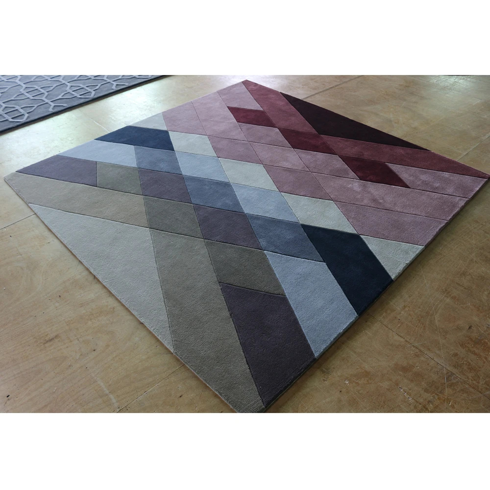Wholesale price indoor house geometric soft hand tufted acrylic carpet living room modern