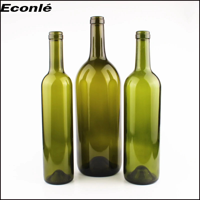 Green glass 1500ml 750ml glass bottle for red wine with cork