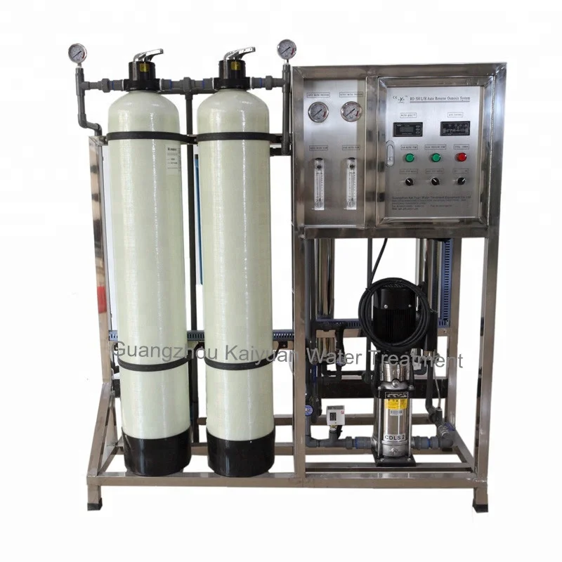 500LPH с 3 колоннами FRP, машина для очистки воды с обратным осмосом