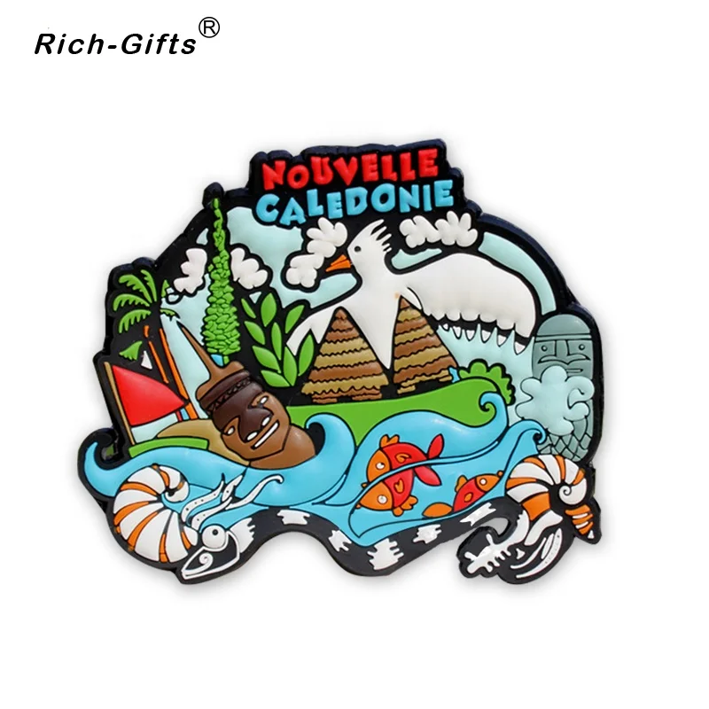 Custom cartoon soft PVC souvenir fridge magnet for France