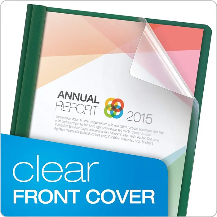 
Wholesale High Quality Clear Front Report Book Covers File Folder Letter Size For Office Meeting Green 