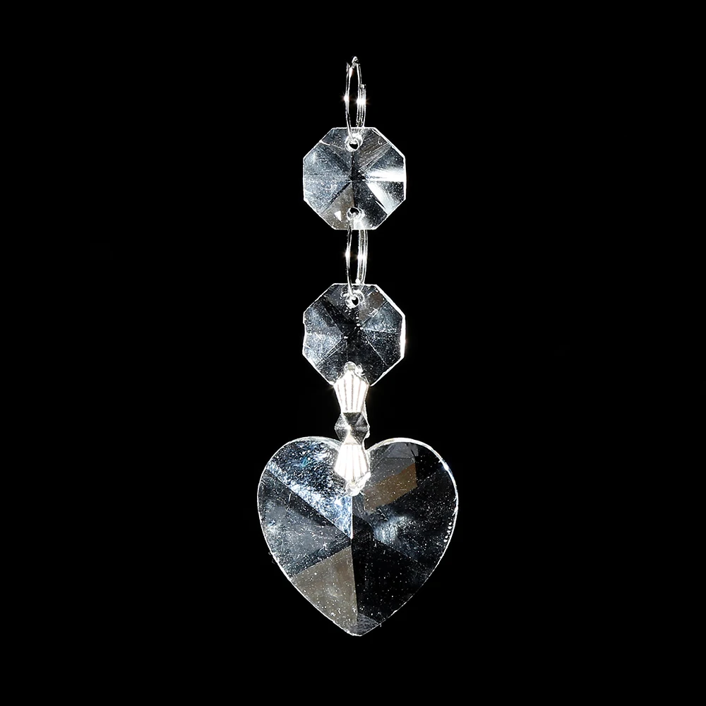 
Fashion 14mm crystal octagon beaded chain chandelier prism garland suncatcher for wedding decor 