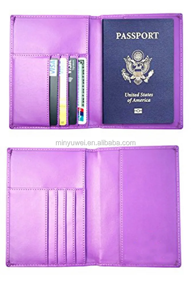 Factory OEM Genuine Leather Passport Holder Travel Passport Wallet Business Card Holder Passport case with RFID Blocking