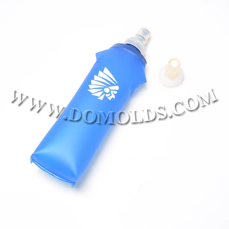 Top Quality Plastic Sport White Drinking Bottle Soft water flask running water bottle collapsible folding hydration flask