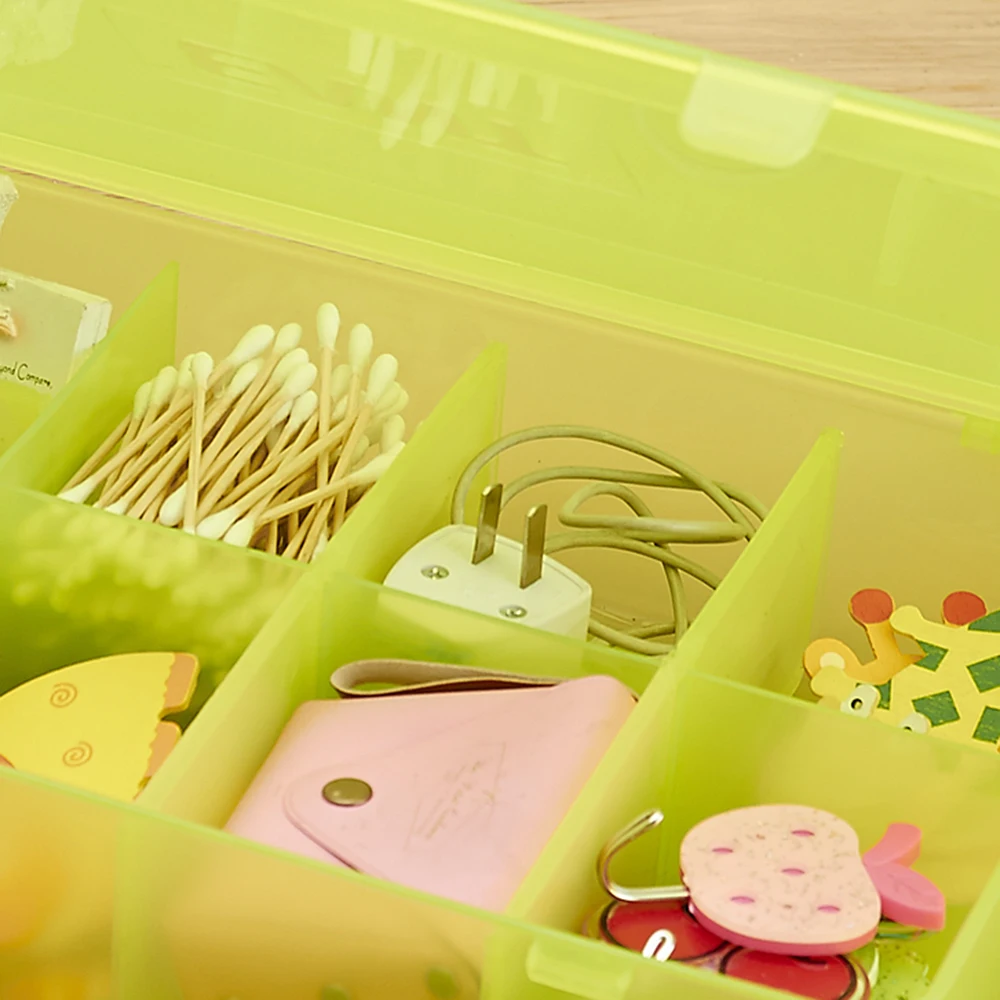 Plastic partitioned mini small compartment storage container with divided
