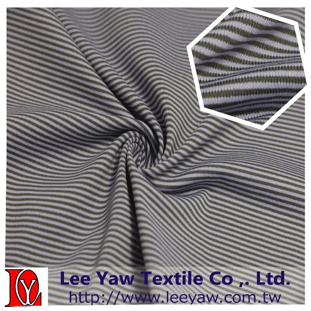 92% nylon 66 full Dull Tactel 8% spandex yarn dyed stripe jersey fabric with UV-cut softer for garment