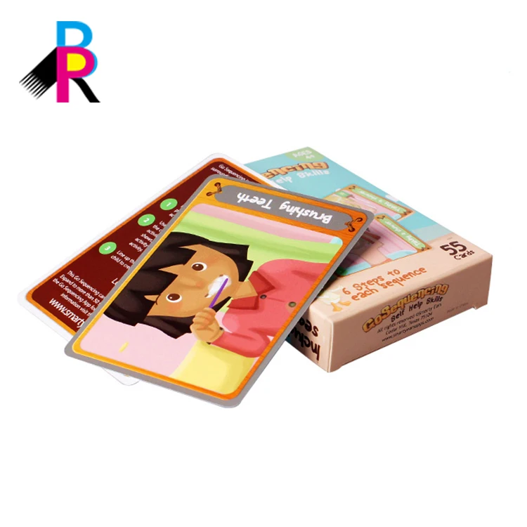 2020 New China Custom Design Home Gift Printing Kids Help Skills Kids Educational  Flashcard With Box