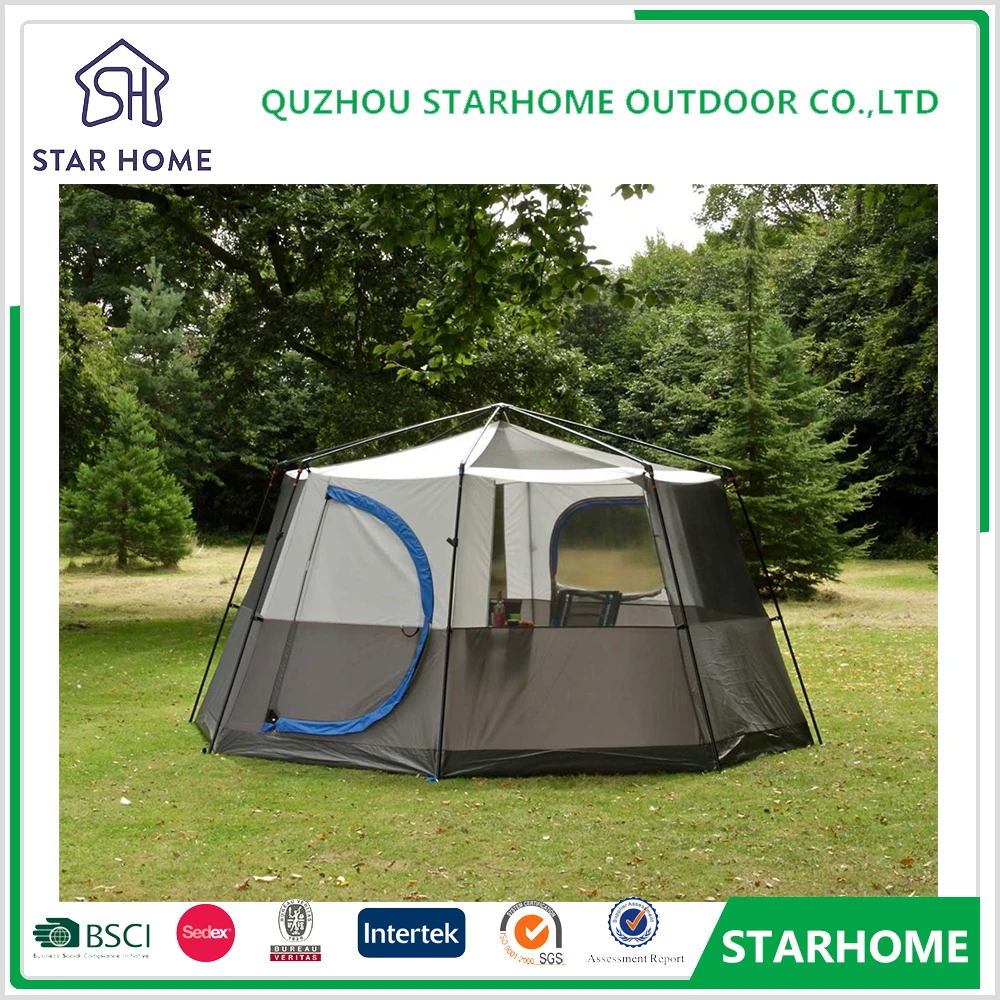 quzhou import 5+ person high quality blue big dome waterproof  family  camping tent