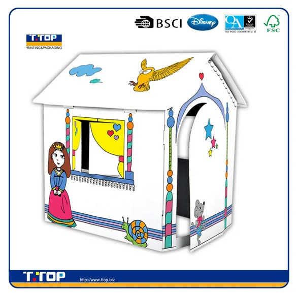 
FSC & BSCI & FAMA Paper Doll House Doll Cardboard Playhouse Doors 