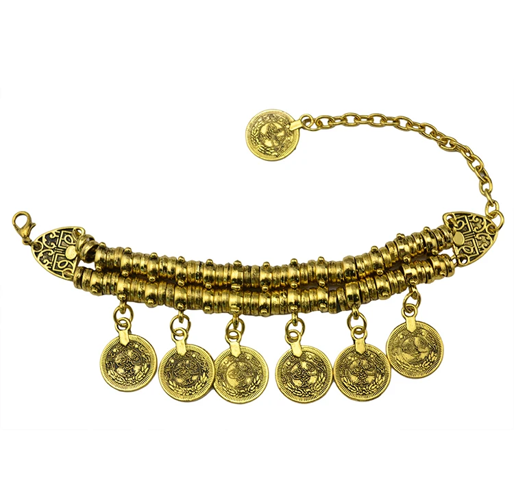 idealway Antique Silver Anklet Coin Tassel Leg Bracelet Jewelry Beach Ankle Chaine Foot Chain Anklets