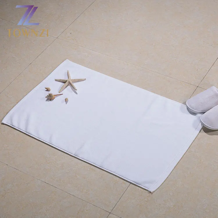 Custom Hand Tufted 50*80 Square White Floor Towel 100 Cotton Plain Hotel Printed Bath Mat