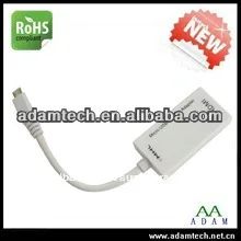 микро белый usb в мхл адаптер кабель для мобильного телефона