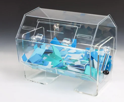 Iangel wholesale factory clear acrylic raffle ticket drum