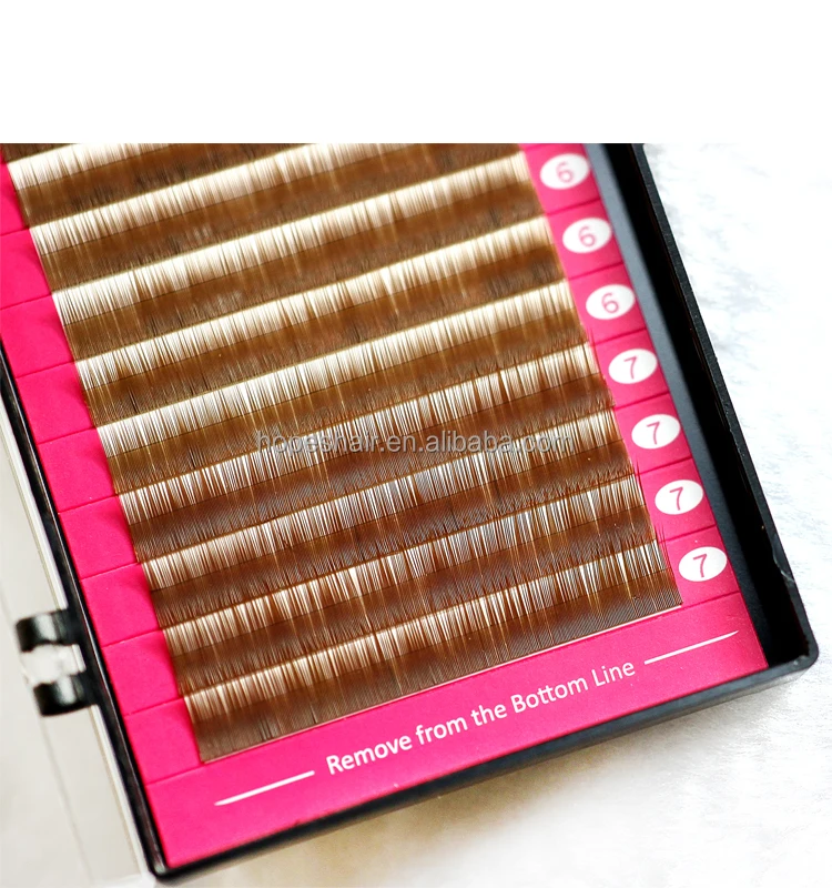 2016 Hot Eyebrow extensions Private Label,Dark Brown, Korean PBT Fiber, Slight Straight Smooth