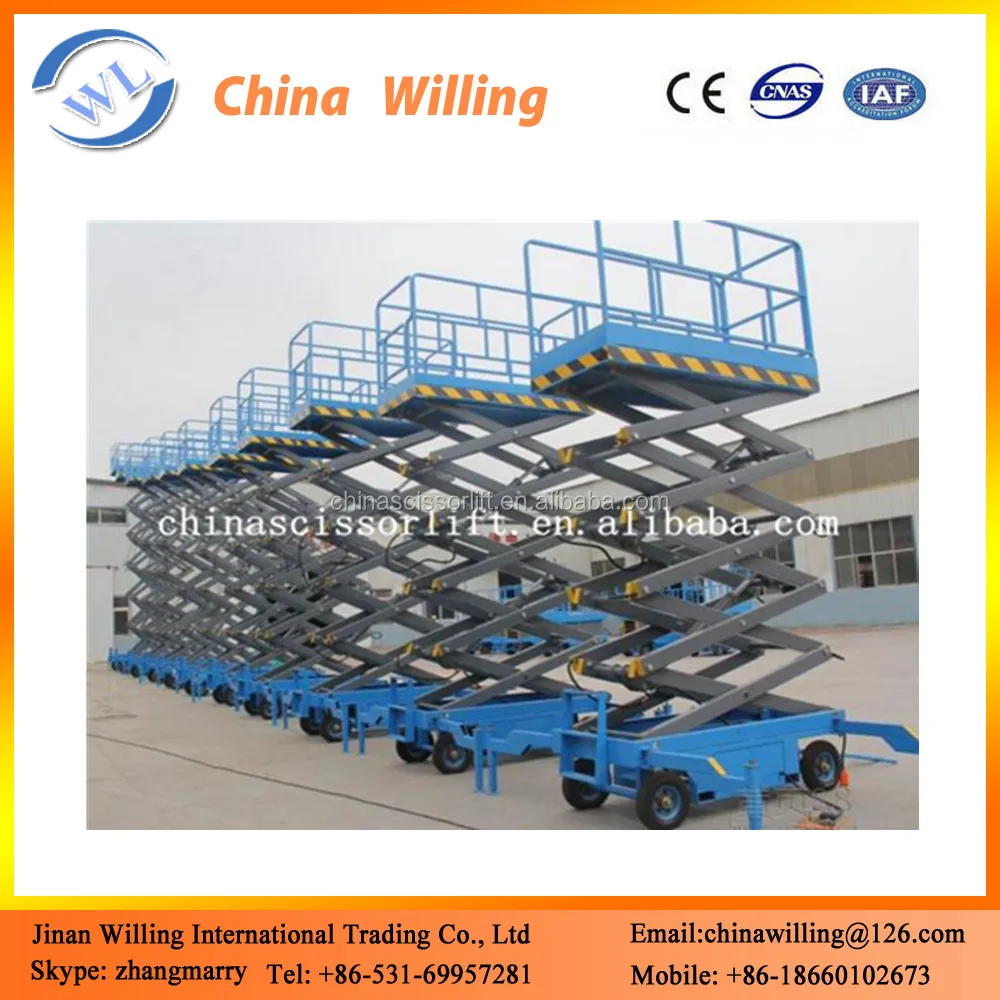 18 м мобильные подъемные рабочие платформы высококачественные гидравлические мобильности scissor с подъемной платформой