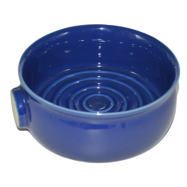 Customer Blue New Design Ceramic Shaving Scuttle Shaving Brush Bowl for Men