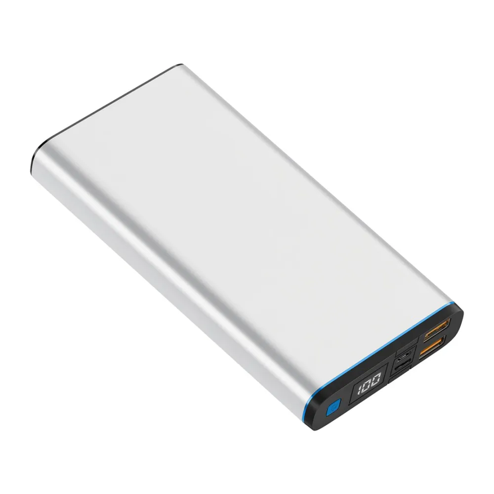 LED capacity indicating mobile power bank 20000mah with 2A quick charge double input/output