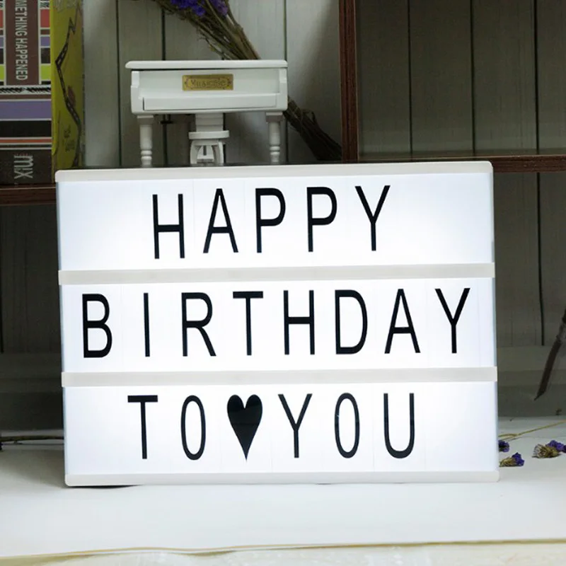 A4 LED Black And White Letters DIY Free Combination Puzzle Digital Letter Light Box