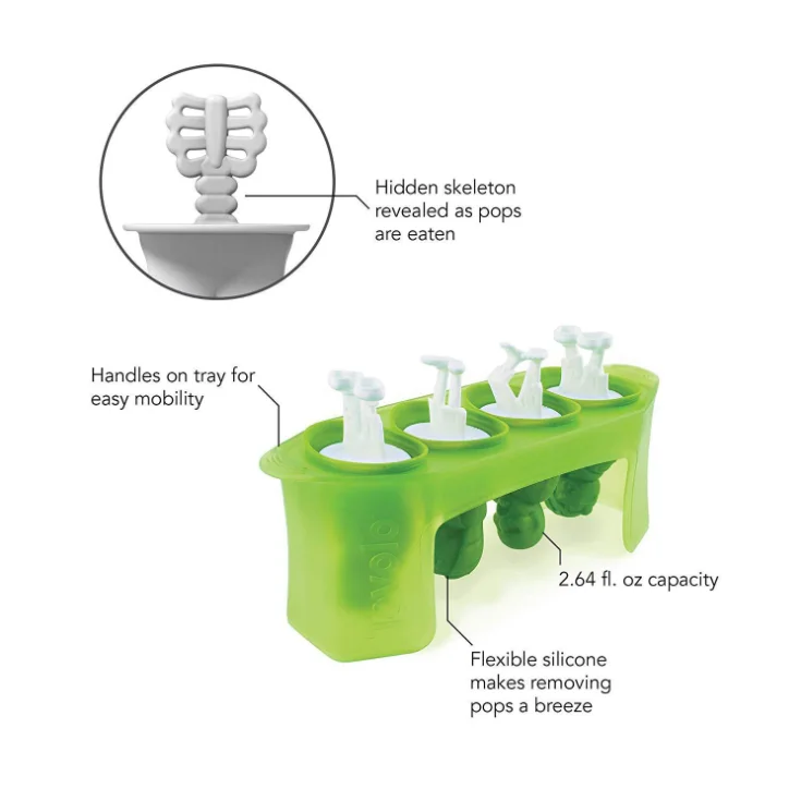 Zombies silicone ice cream maker boxes cubes tray stick popsicle molds moulds