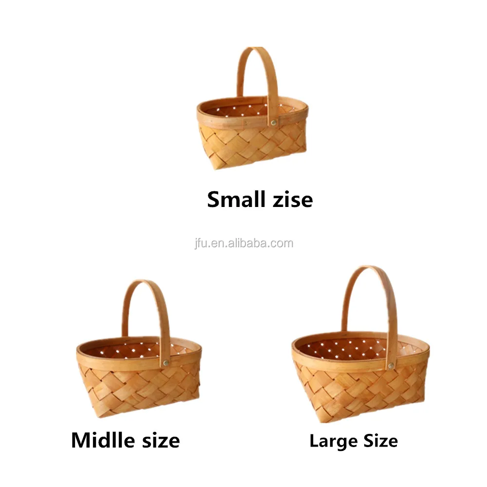China Supplier Wholesales Square Wood chip basket Basket use for storage vegetable/Fruit
