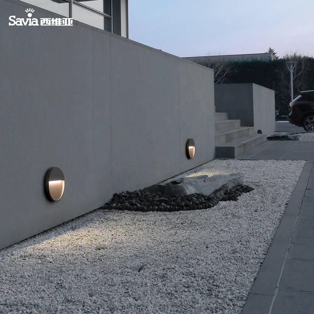 Savia LED garden wall light IP44 3W waterproof aluminum PC Led wall corner lamp step light outdoor resscred brick lights