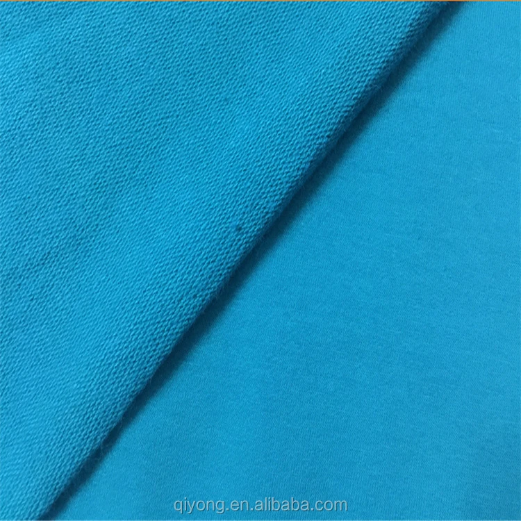 Оптовая продажа, крашенная однотонная цветная махровая ткань, 100% полиэстер для брюк, коротких брюк