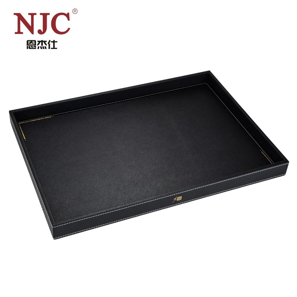 Free sample China manufacturer customized black real leather office desk mat