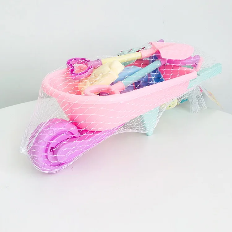 2021 Hot Sale Plastic Multicolour Sand Beach Trolley Toys Set for Kids