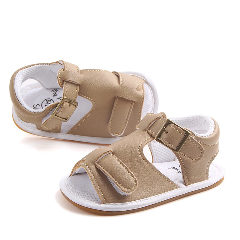 High quality hook&loop design leather babY boy sandals 2017