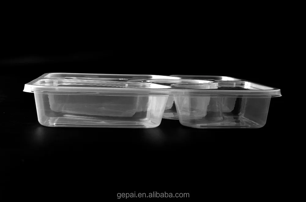 Disposable Plastic Bento Box for Take Away Leakproof PP Food Container for Storage and Packaging for Food and Fruit