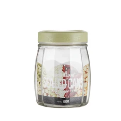 1.08L nut jam candy cookie honey sealed canister pickle container airtight glass food storage jar with plastic screw lid
