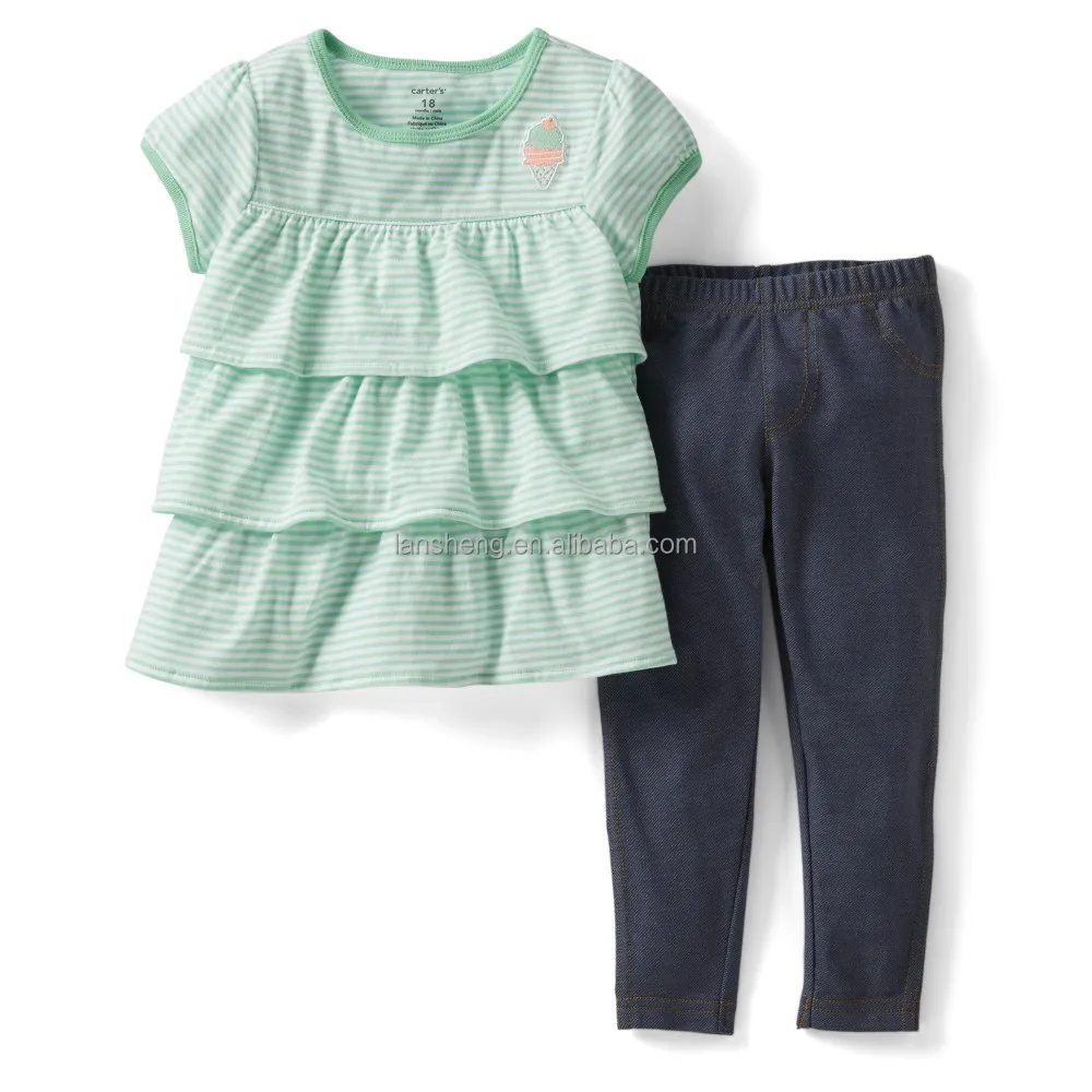 
manufacturers china boutique style kids clothes ruffle clothing top and leggings 