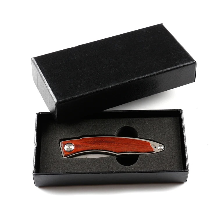 
7CR13MOV stainless steel small folding pocket knife knife china EDC gift knife with wooden handle 
