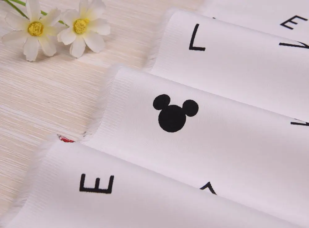 Mickey Mouse printed cotton twill, DIY patchwork for baby bedding