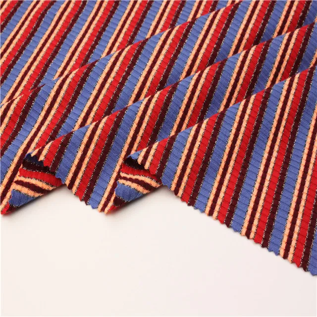 Оптовая продажа с фабрики, Высококачественная трикотажная окрашенная пряжа из полиэстера и лайкры, ткань для воротника для свитеров