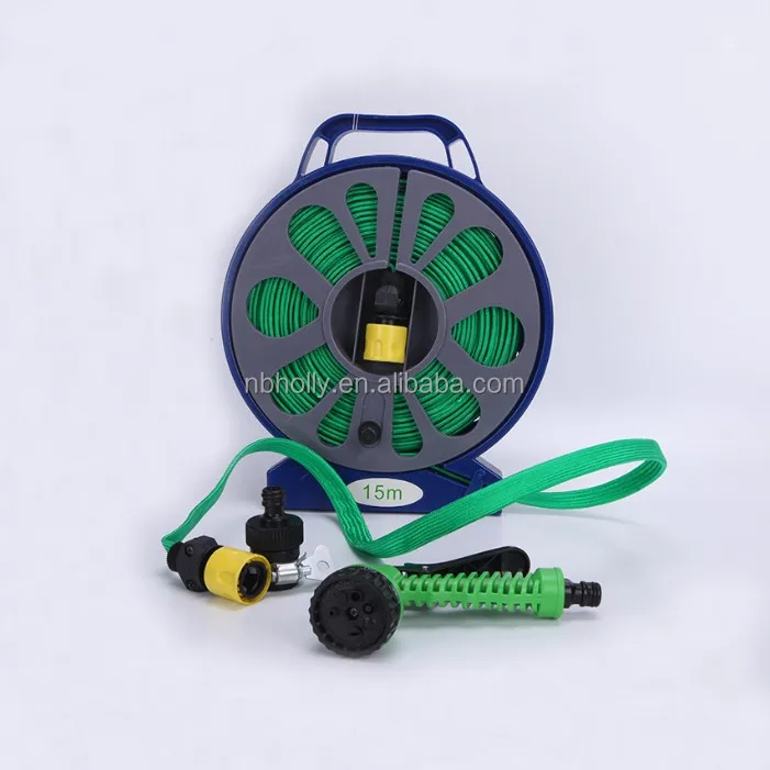 15M Retractable flat garden hose reel with hose