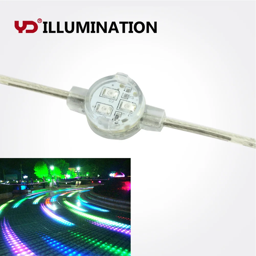 waterproof smart dot poi dmx net 5/12V ip68  rgb addressable outdoor full color led pixel dot 20mm