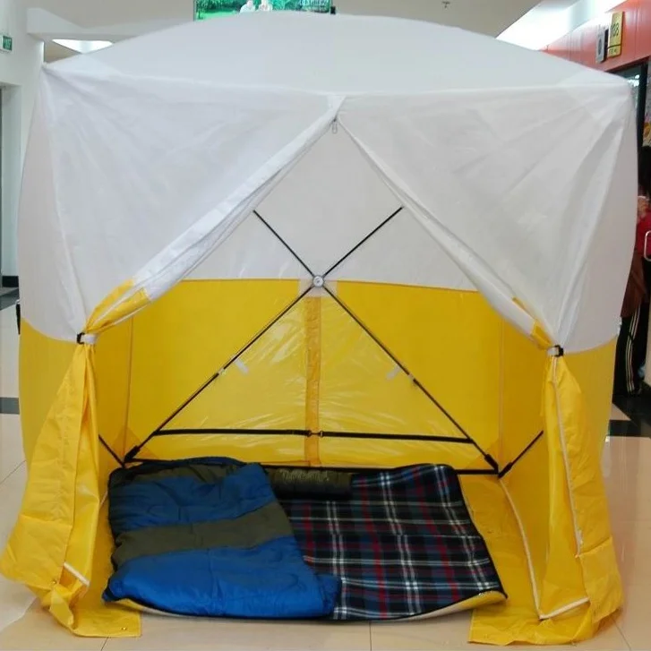 waterproof pop up work tent oxford outdoor working tent automatic pop up tent yellow+white color china manufacturer