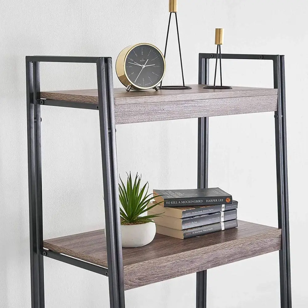 Steel wooden wall bookshelf and storage rack for home furniture HL-26